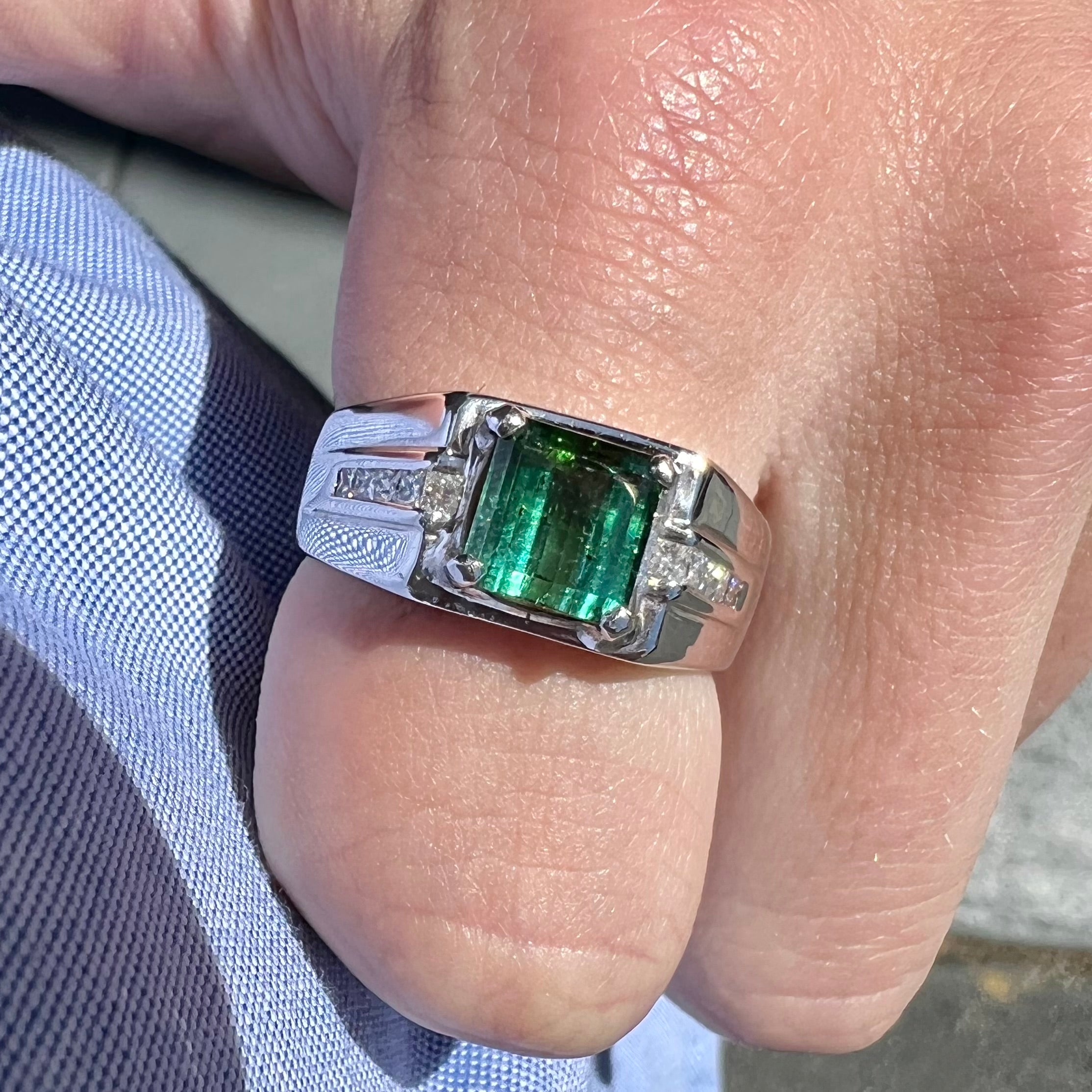 Three Stone Ring in Tourmaline and Tanzanite - | Verdura | Fine Jewelry