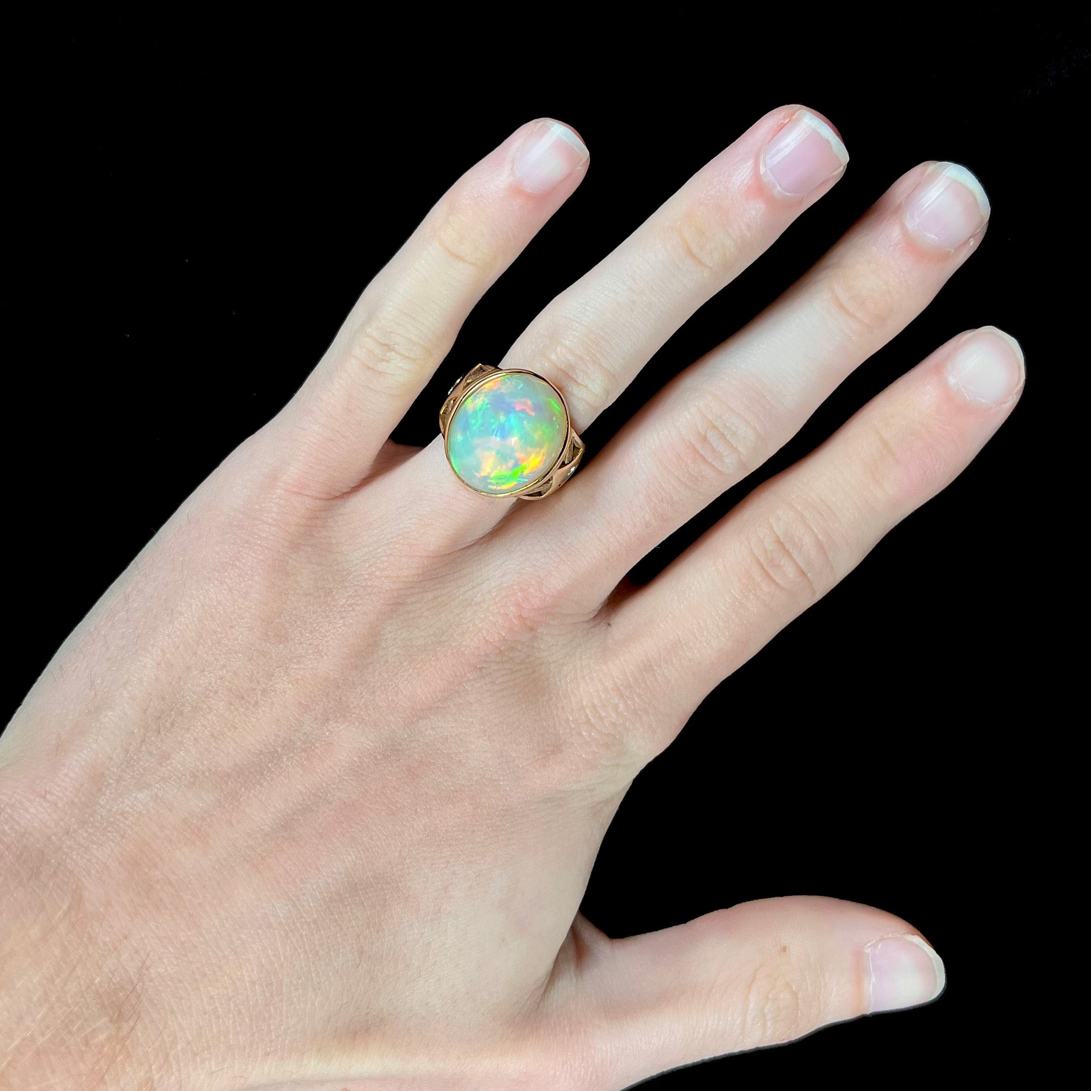 Statement mens clearance opal rings