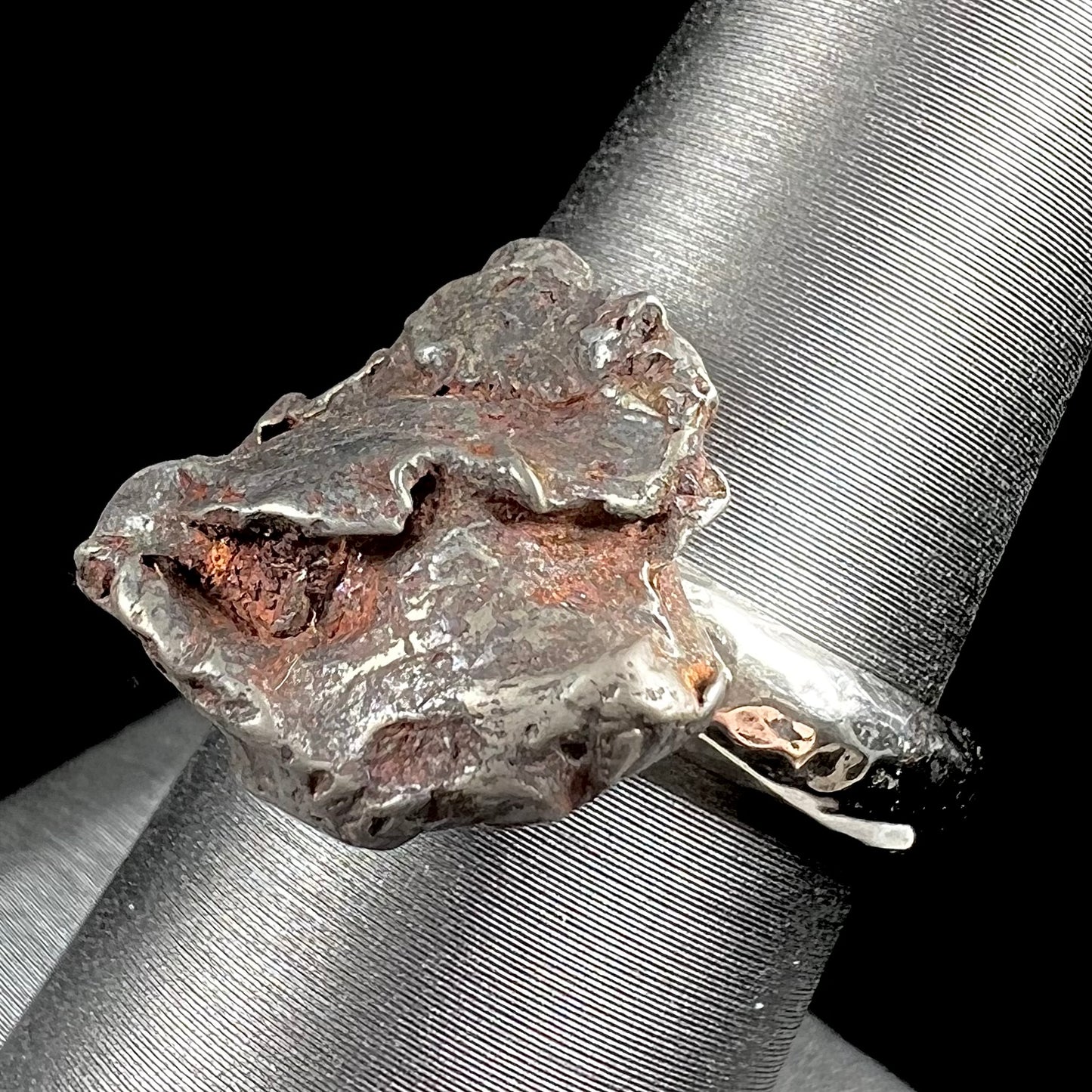Raw Meteorite 925 Sterling Silver Stackable Ring Handmade Statement Rings