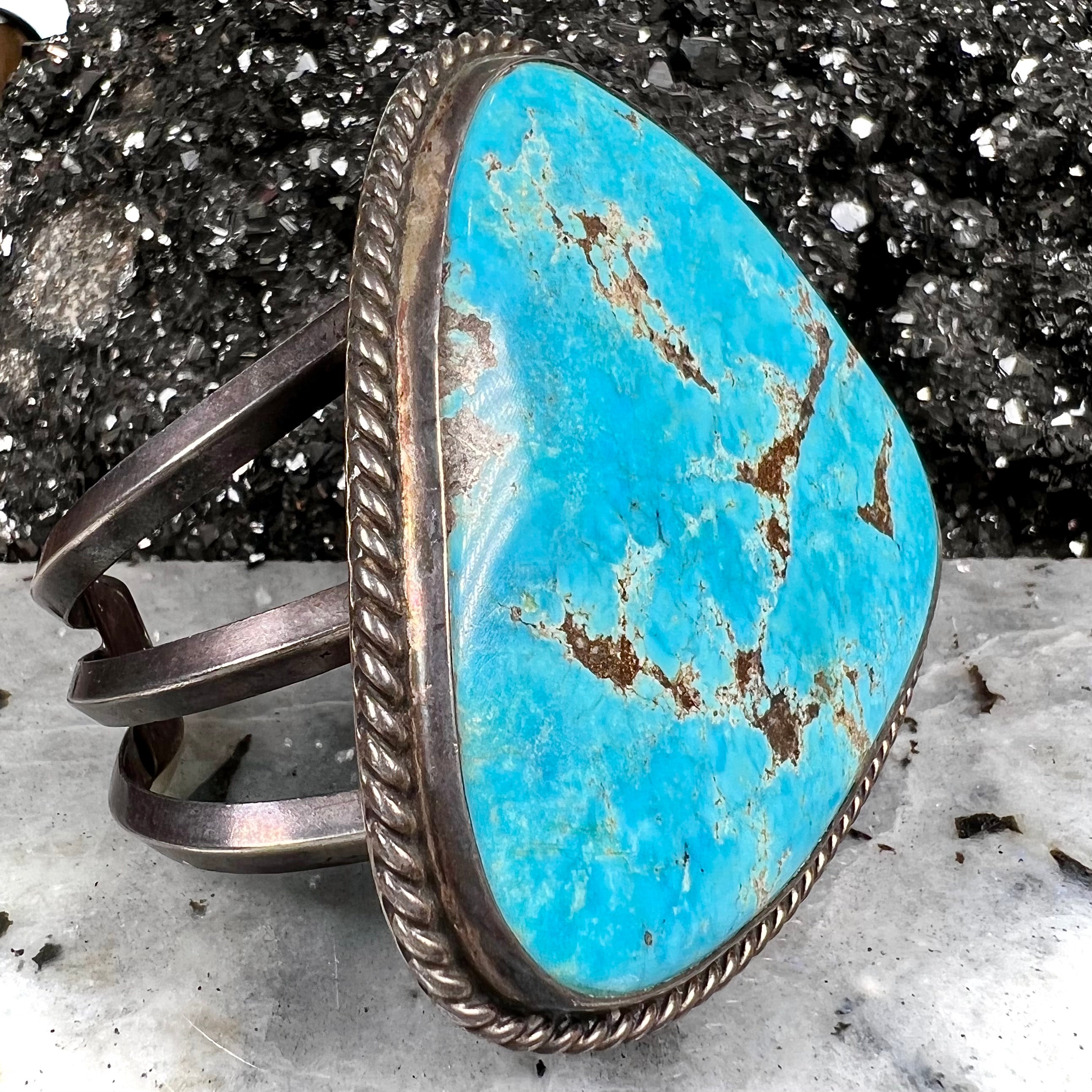 Mens copper store and turquoise bracelet