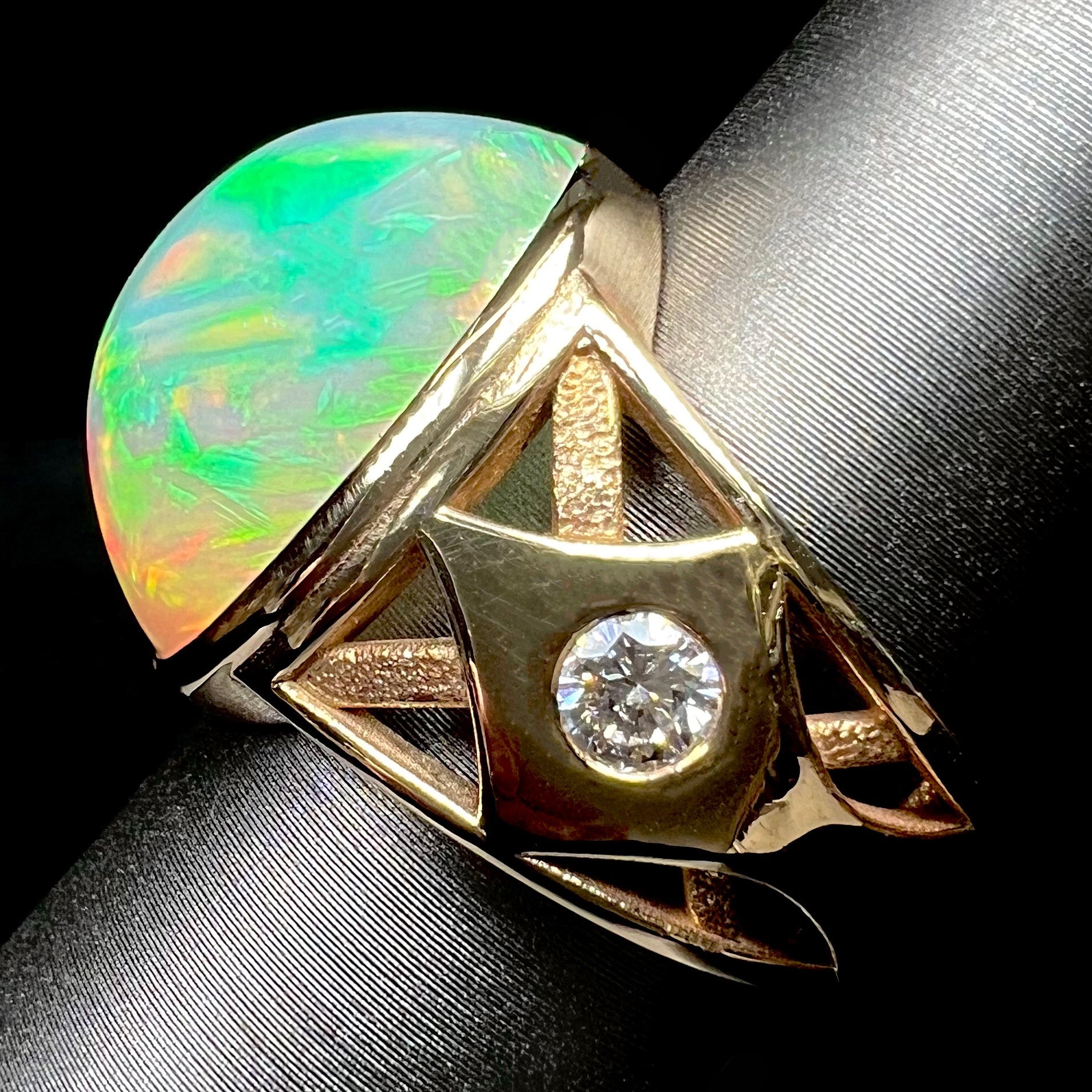 Men's 12.57ct Mexican Fire Opal & Diamond Ring | Burton's