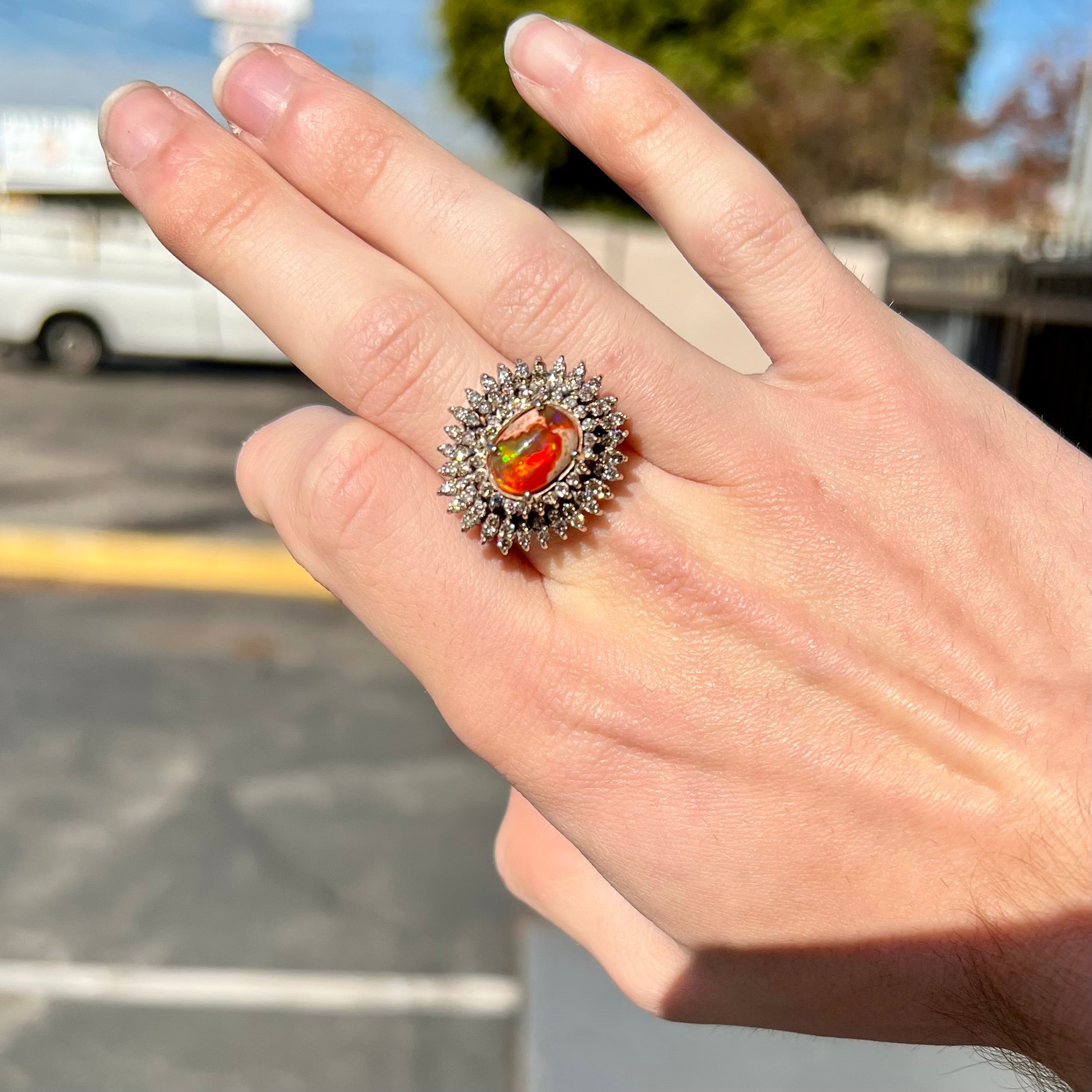 Fire opal rings on sale for sale