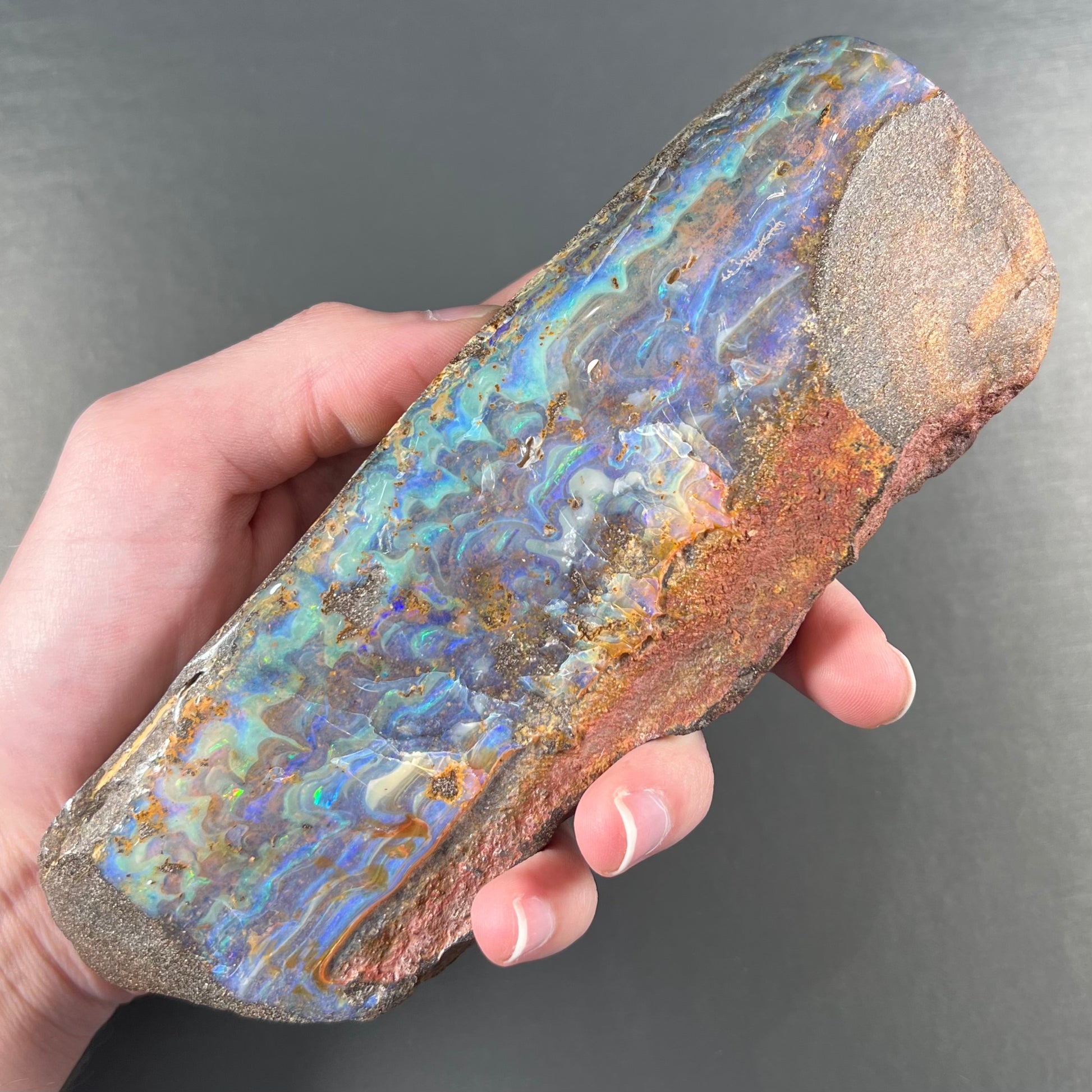 Bright Blue 11.41ct Quilpie Boulder Opal Stone