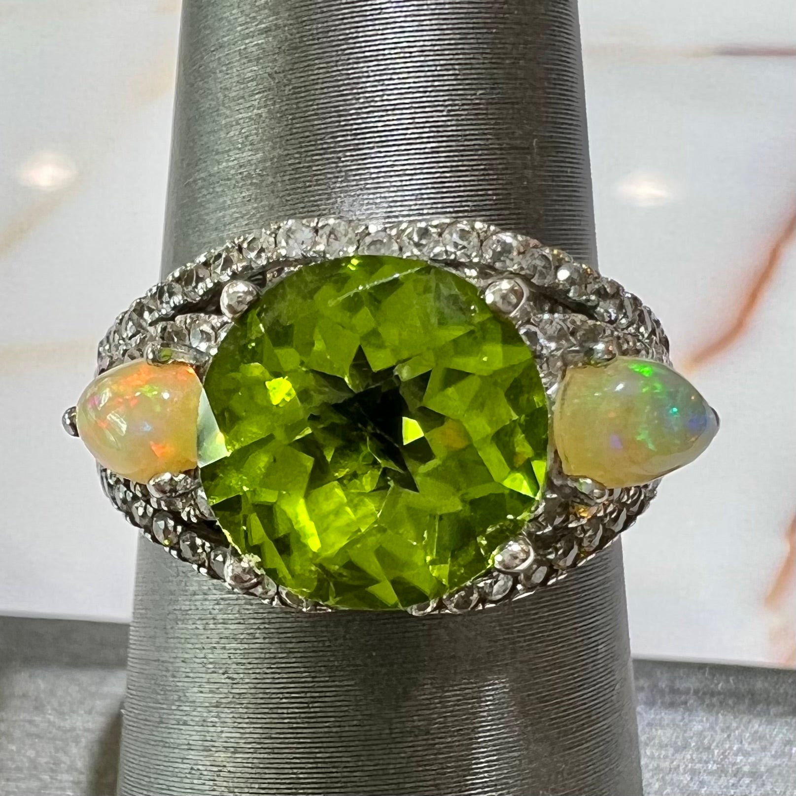 Opal and on sale peridot ring