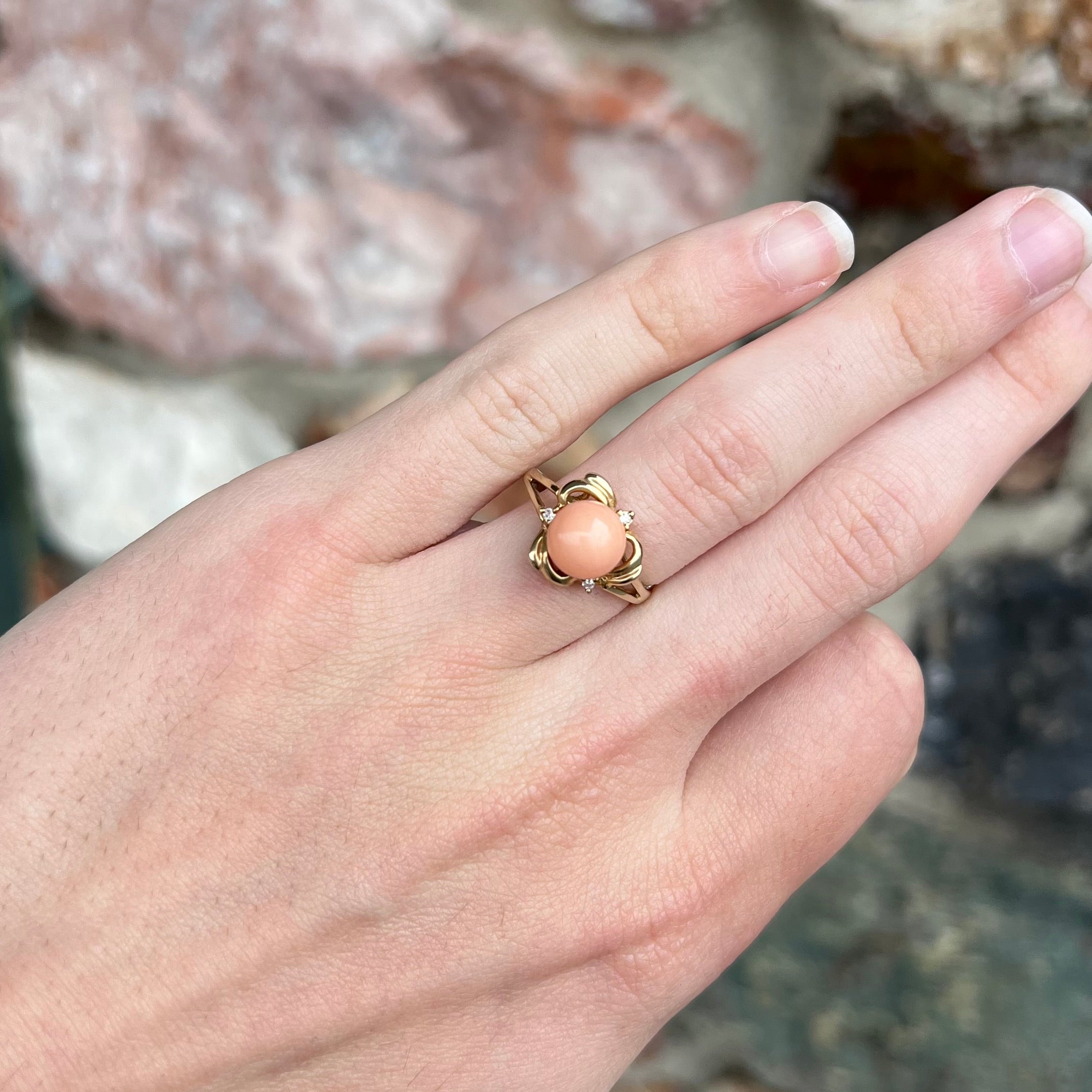 Coral sale wedding ring