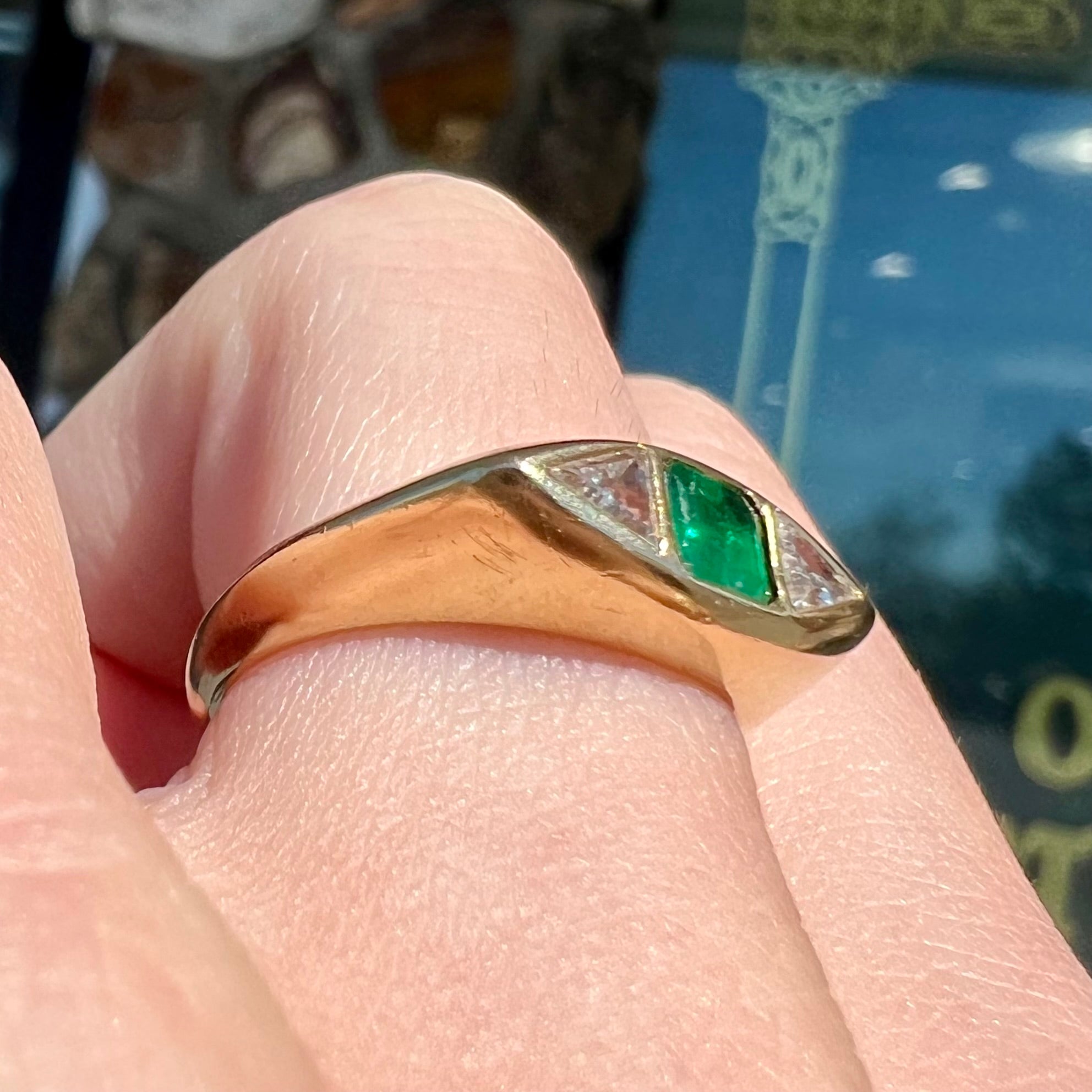 My emerald pinky ring! I wear it every day :D : r/jewelry
