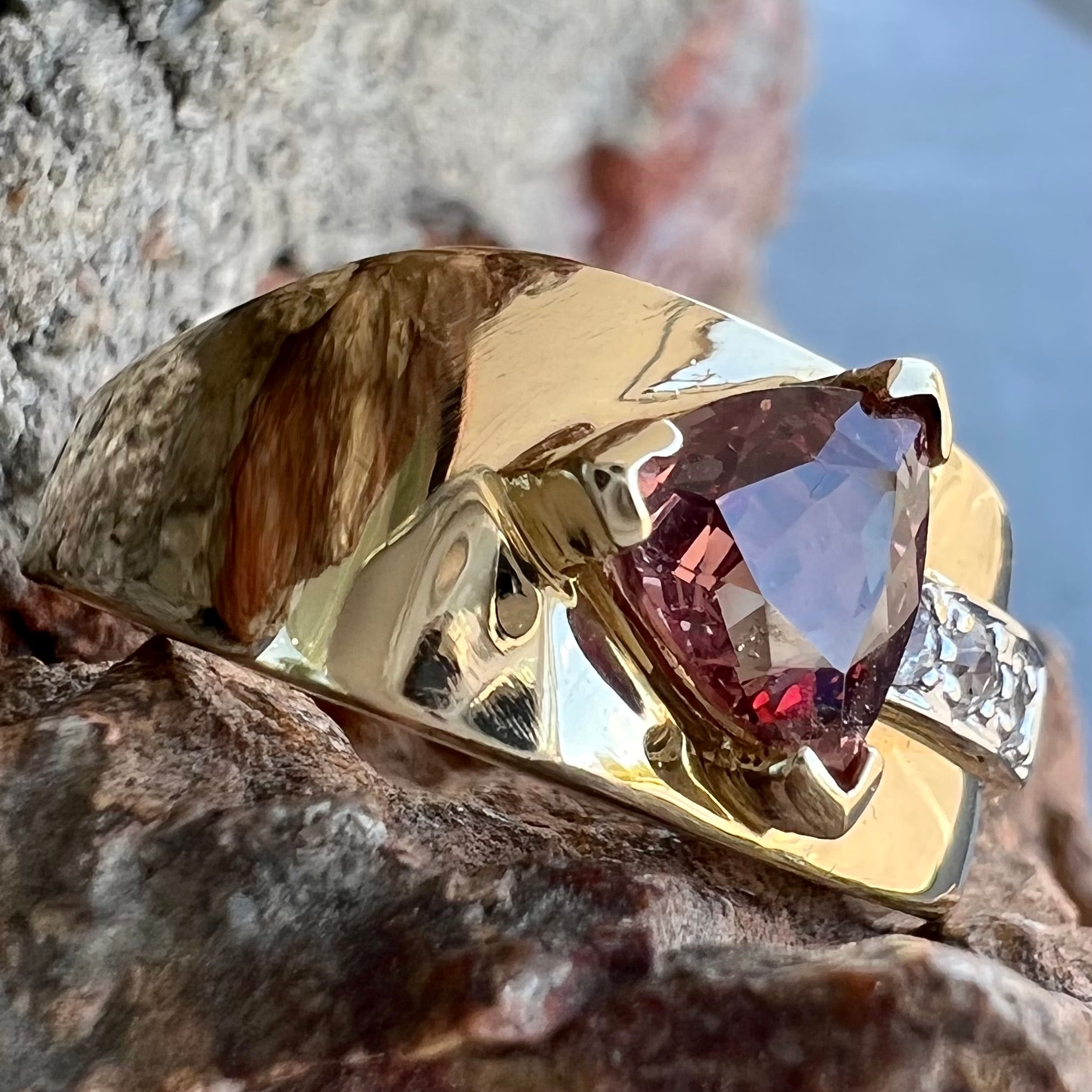 Tourmaline and hot sale sapphire ring