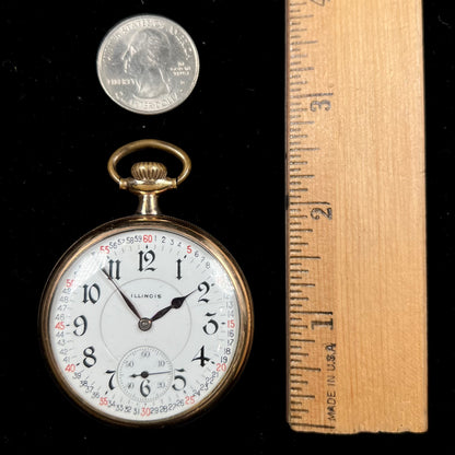 A gold filled, railroad grade pocket watch with an Illinois face and an A. Lincoln movement.