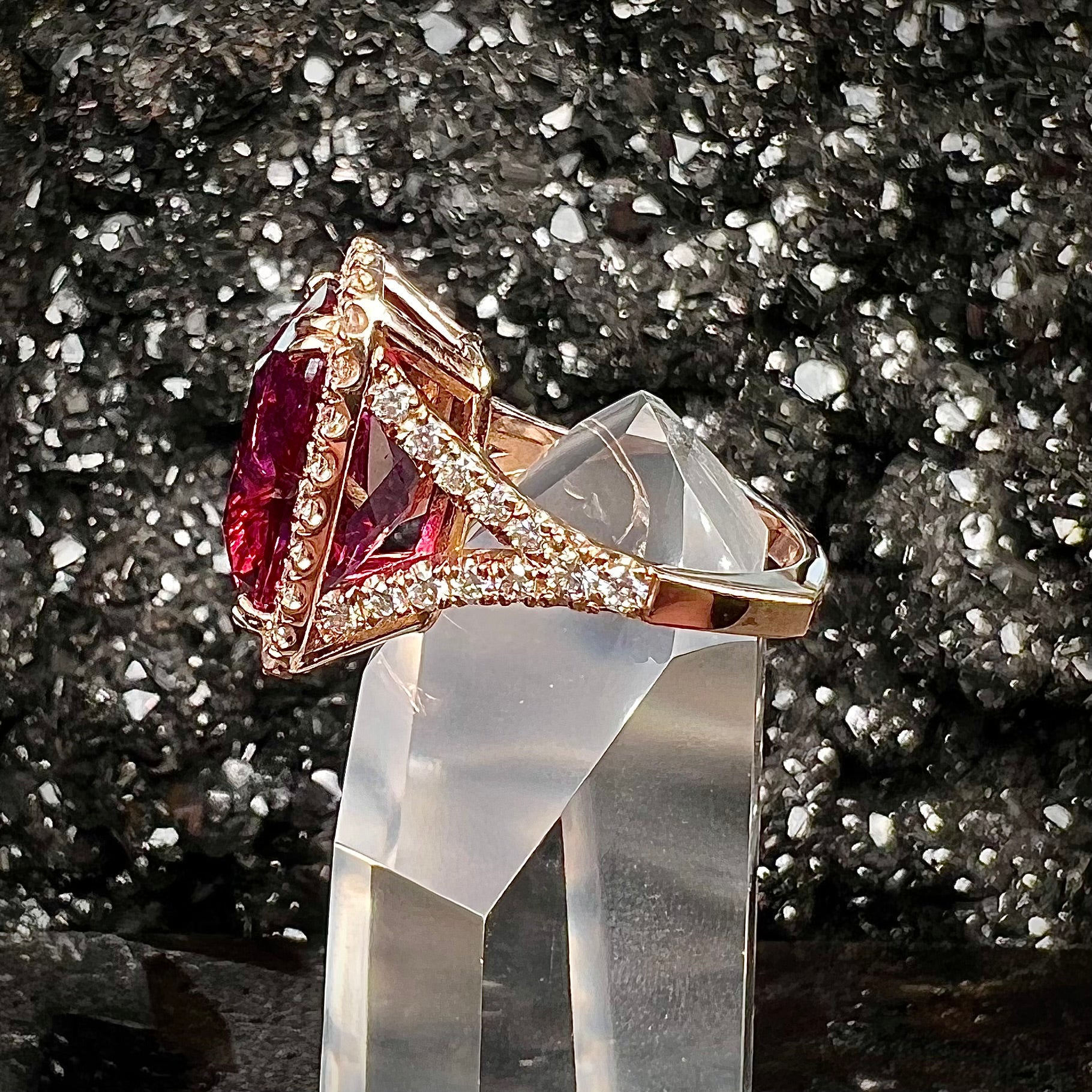 14.34ct Brazilian Rubellite Tourmaline Ring | 18kt