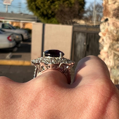 Ornate Amethyst & CZ Ring | Sterling Silver