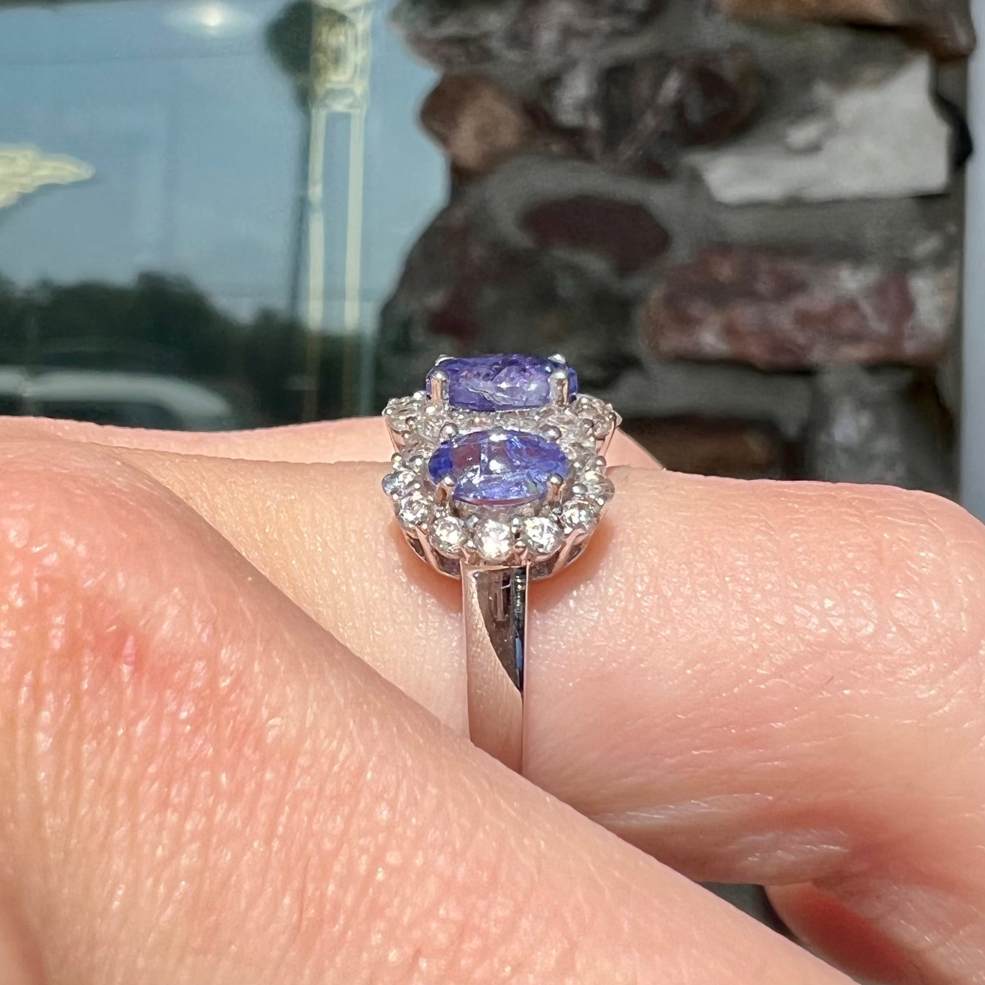 Tanzanite halo engagement on sale rings