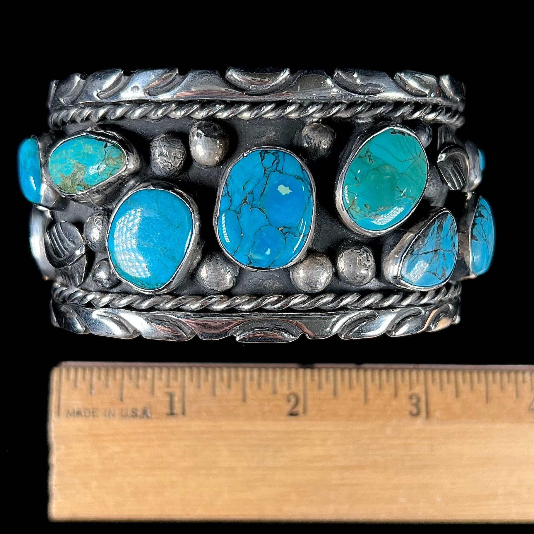 Men's Mexican Turquoise Bracelet | Sterling Silver | Vintage c.1980's
