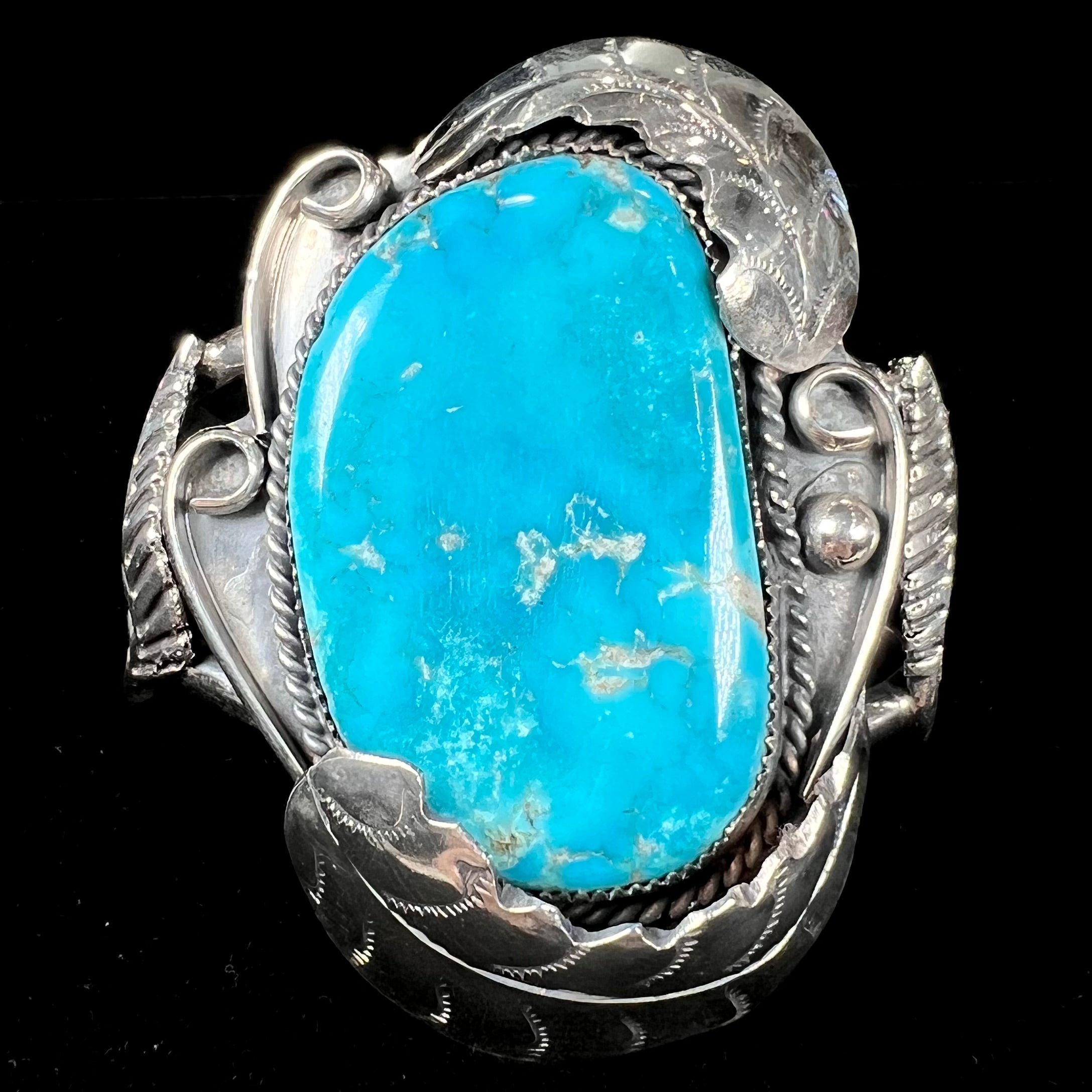 Sleeping Beauty Turquoise Cuff Bracelet | Sterling Silver | Vintage c