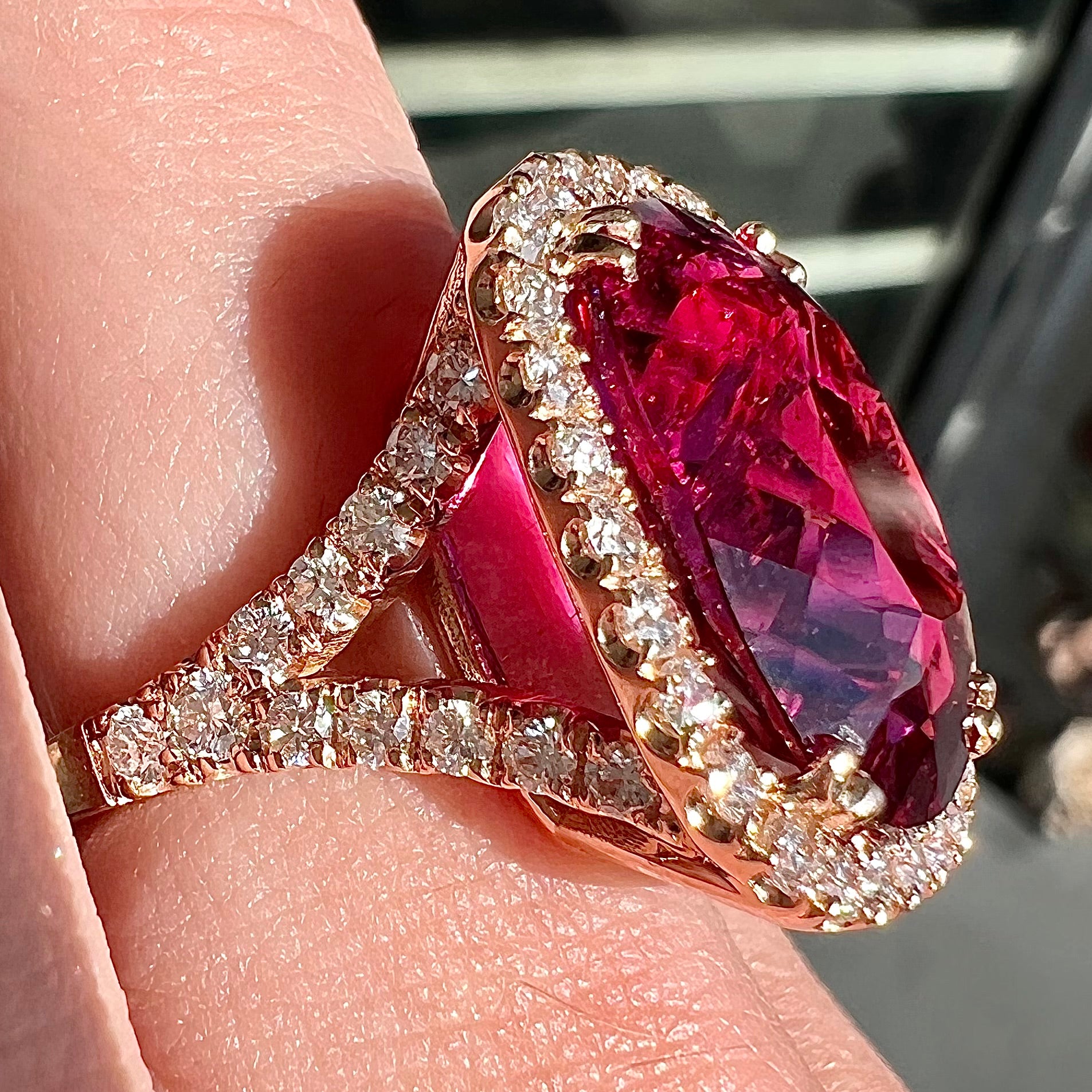 14.34ct Brazilian Rubellite Tourmaline Ring | 18kt