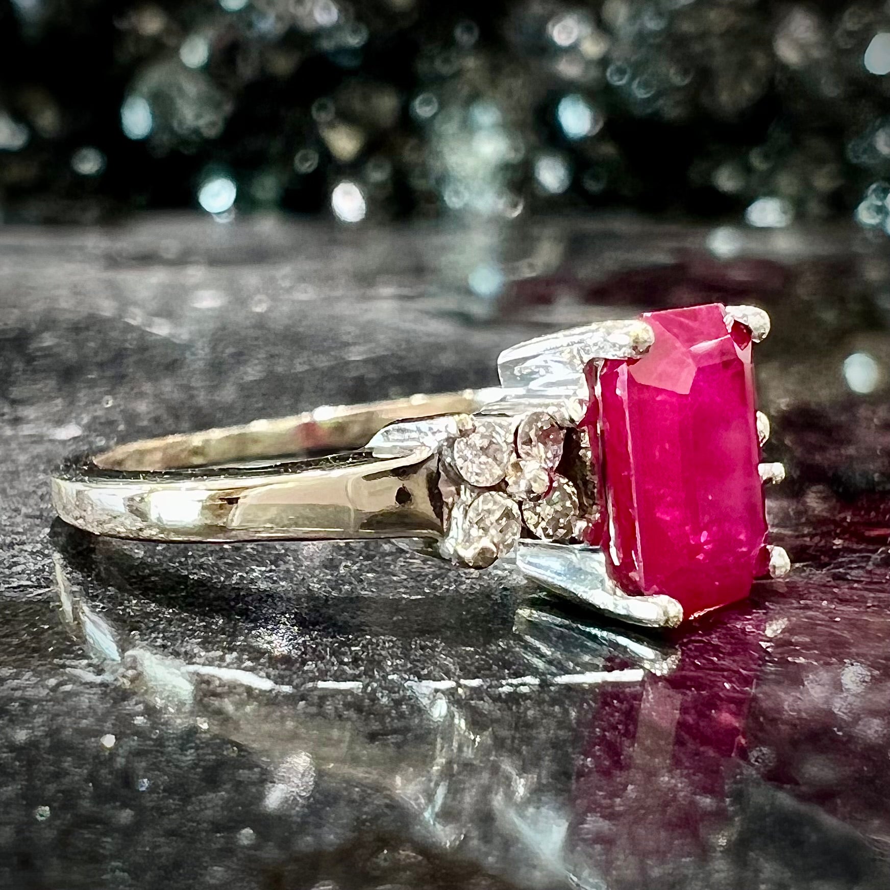 Synthetic deals ruby ring