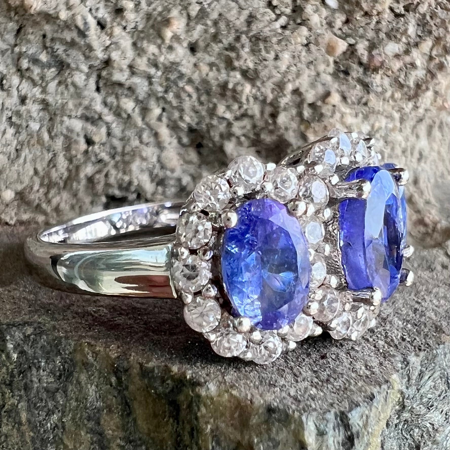 Three stone deals tanzanite ring