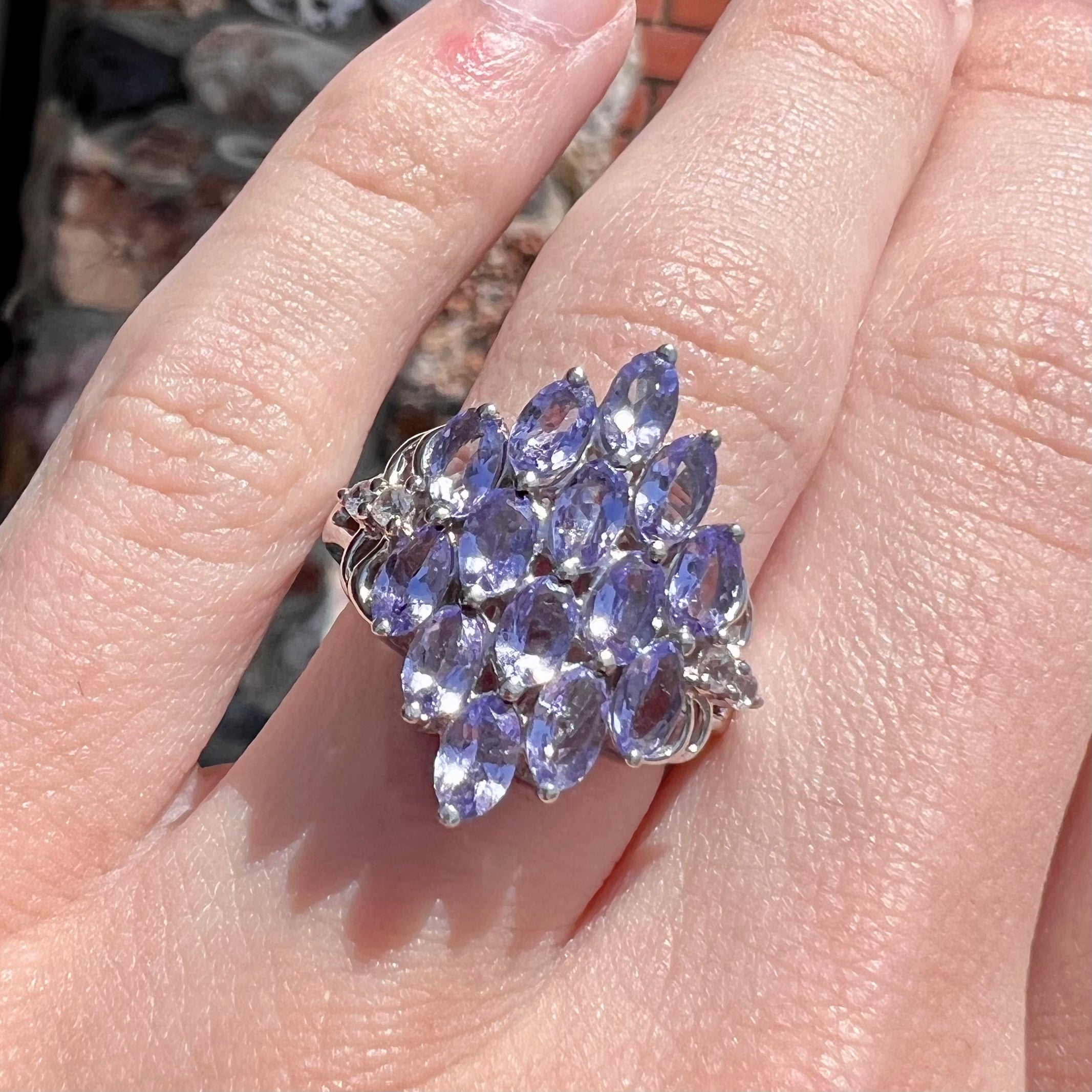 Silver and deals tanzanite ring