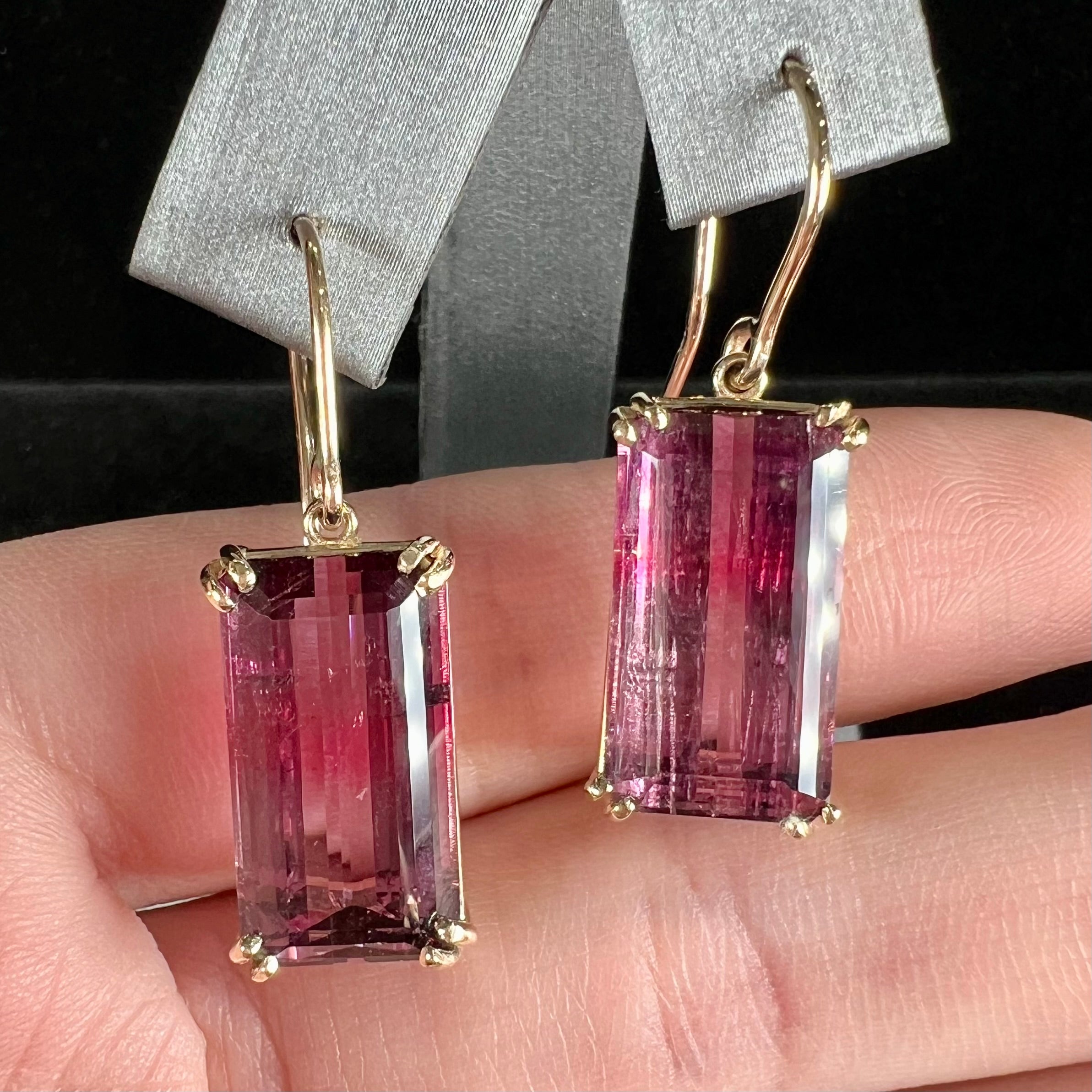 Pink Tourmaline Edge Posts - Silversmith Post Earrings - Pink Tourmaline Studs - Tourmaline Earrings buy