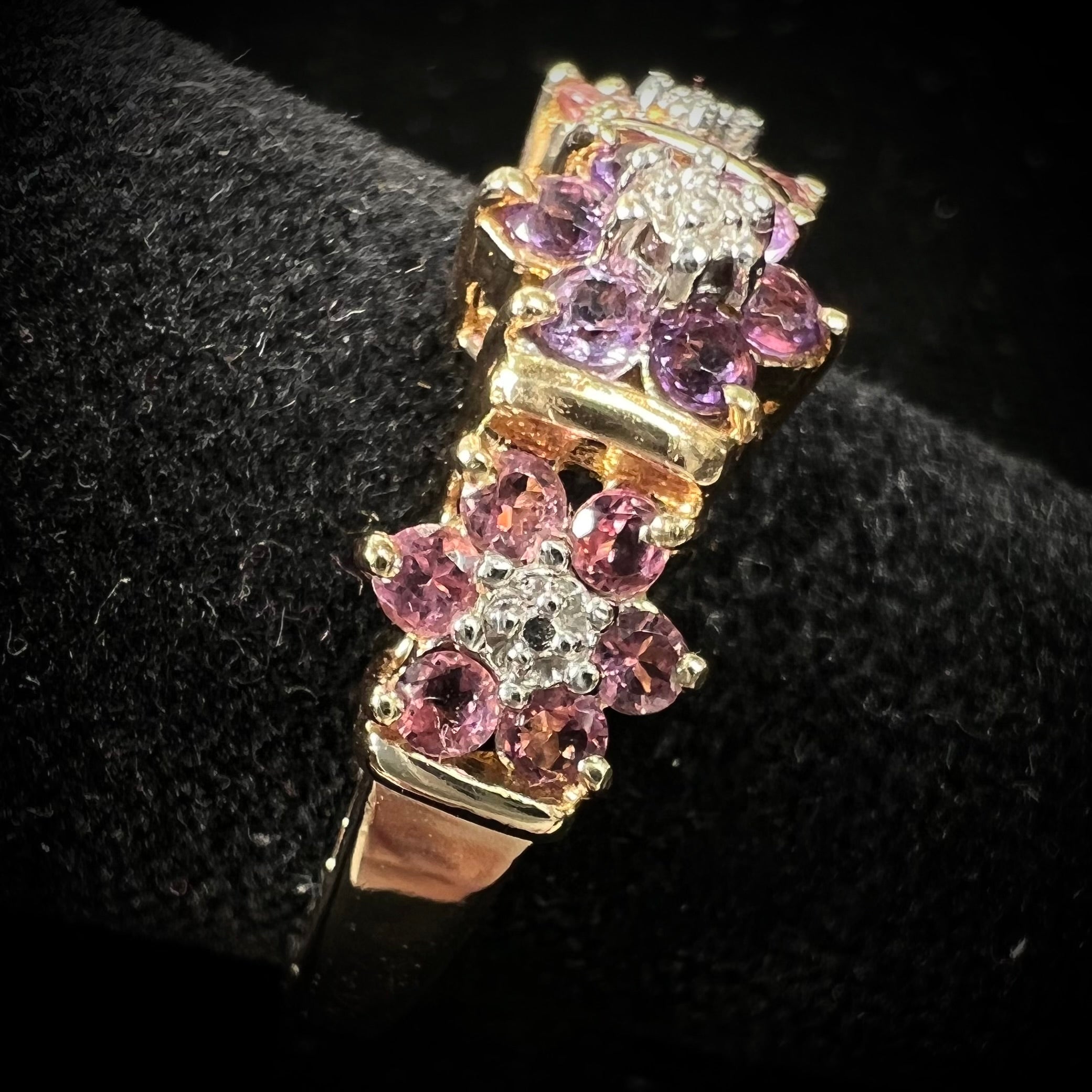 Vintage Amethyst & Pink Tourmaline Ring, c.1980's | Burton's