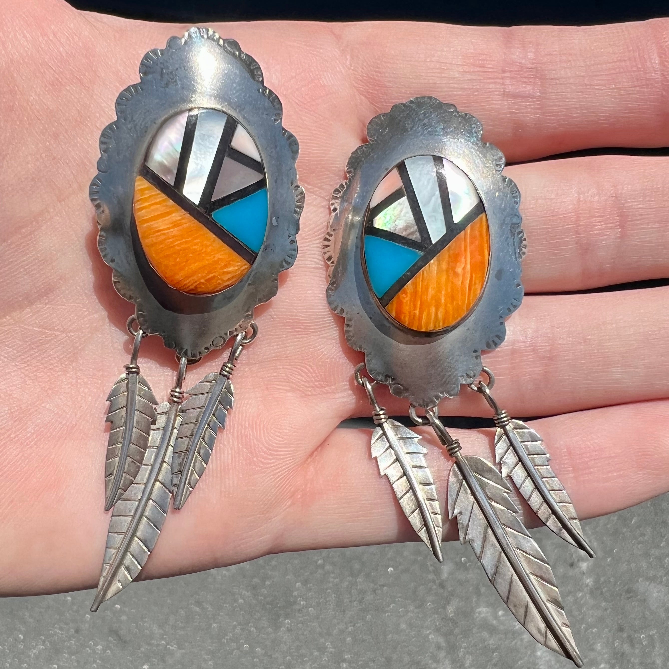 Native american on sale feather earrings