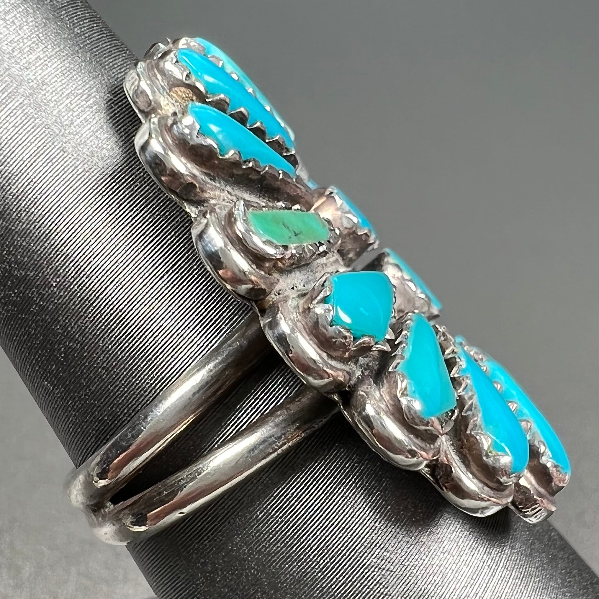 Deals Sterling Petit Point Turquoise Ring