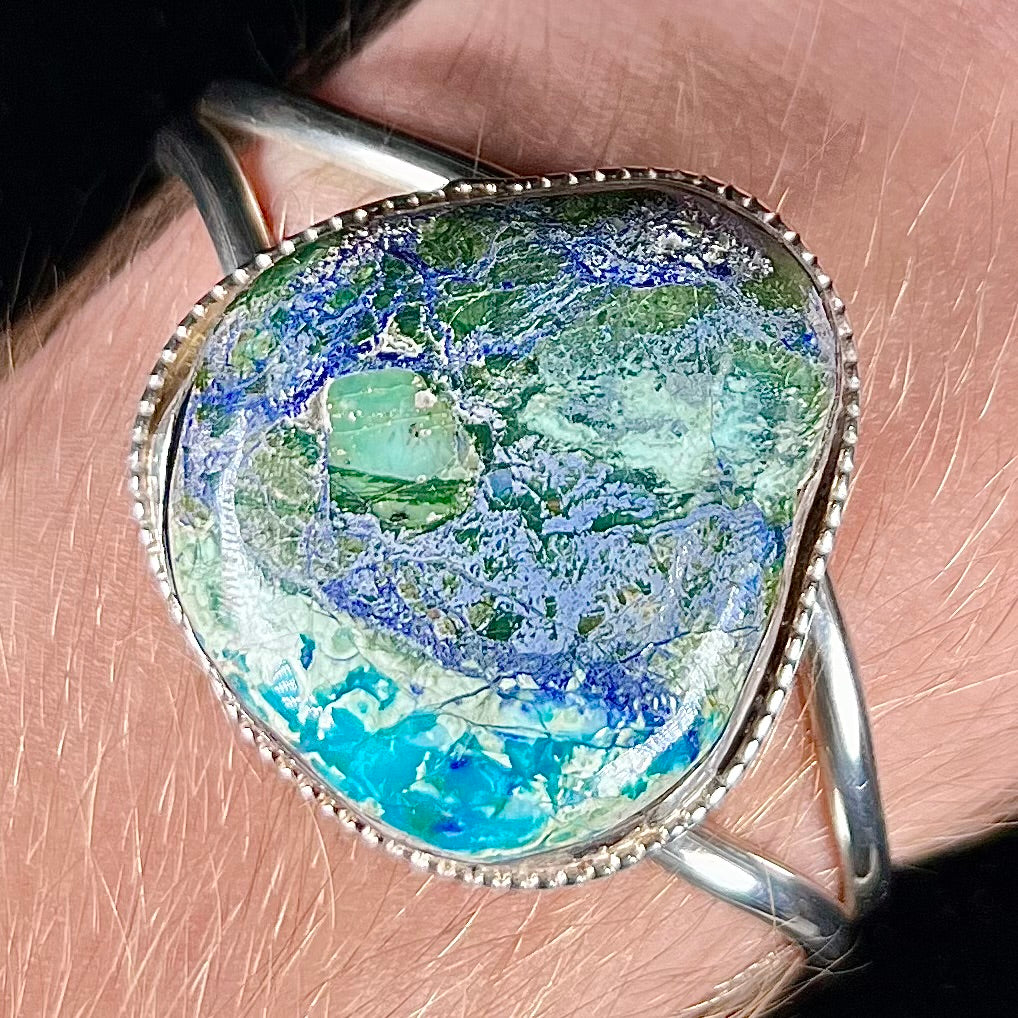 Vintage deals SS & Variscite Cuff Bracelet