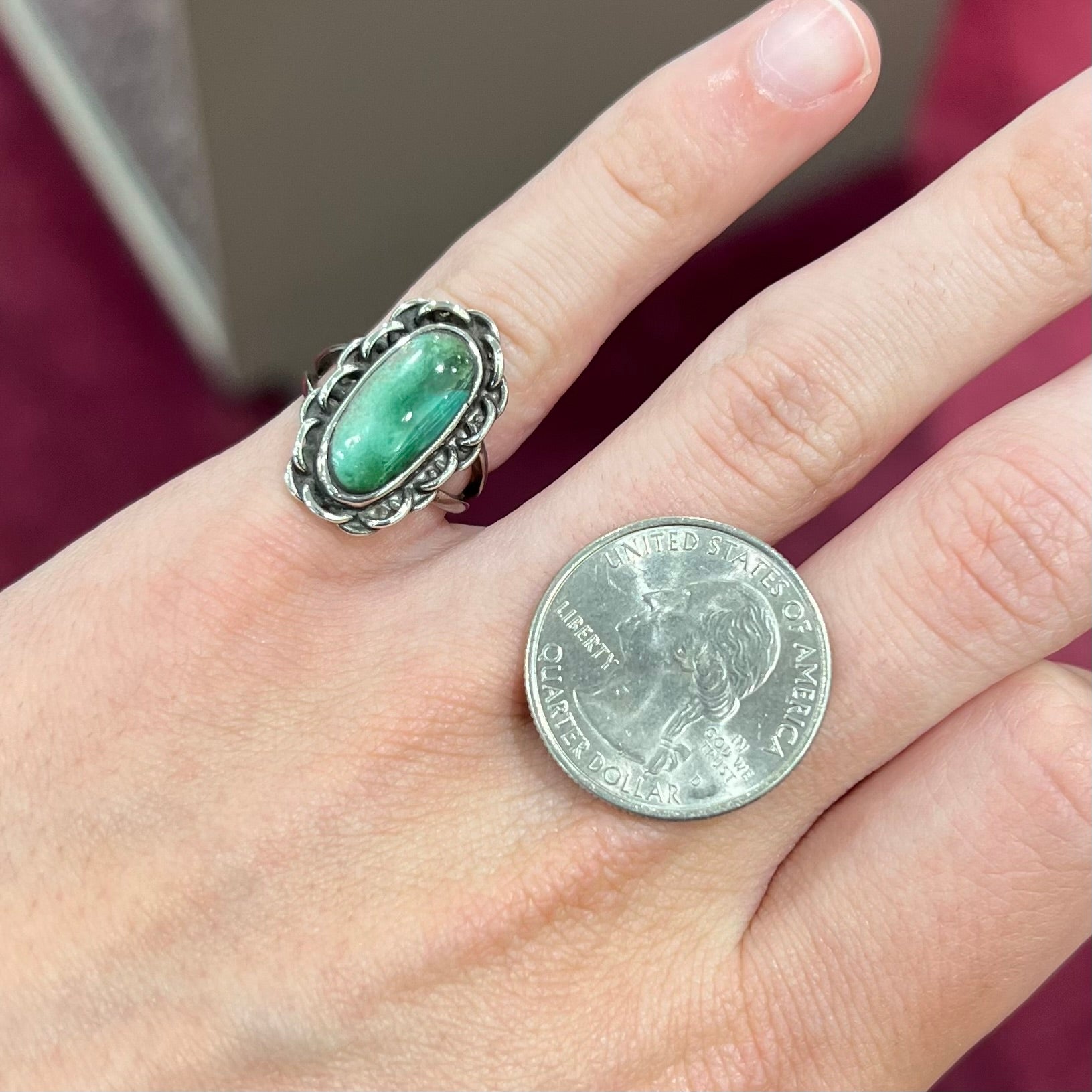 Parrot Green Variscite - 935 Argentium Silver - Wire top Wrapped - Gemstone - Bracelet - 925 Silver Bolt Ring Clasp