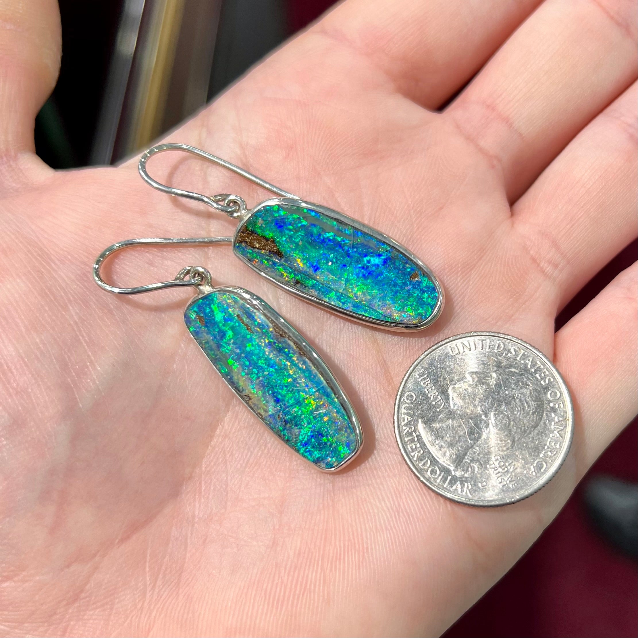 AG Sterling Jewelry Sterling Silver Mint Green Opal Drop Earrings |  Kingsway Mall