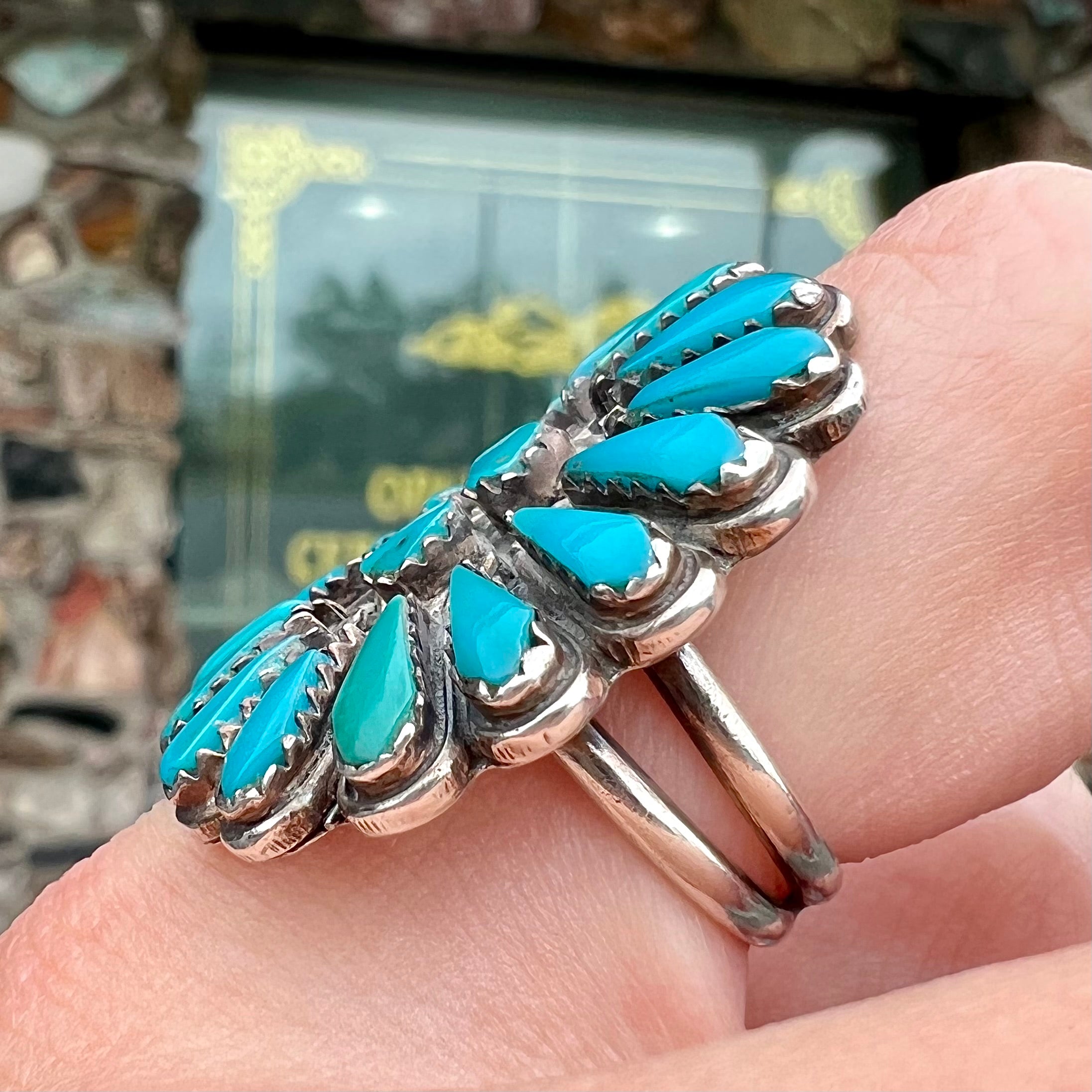 Deals Sterling Silver Petit Point Campitos Turquoise Navajo Ring