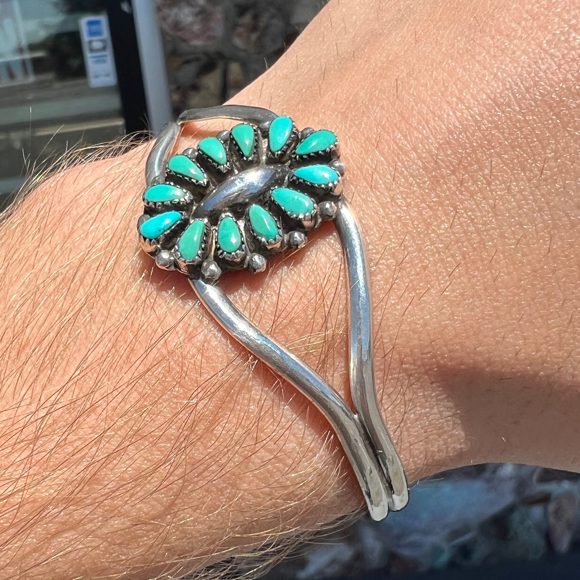 Maryann & Felix Chavez Zuni Turquoise Cuff Bracelet | Burton's – Burton's  Gems and Opals